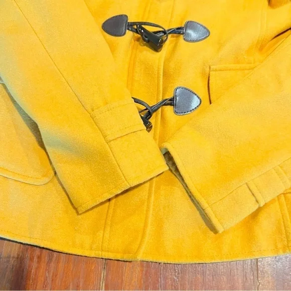 New York & Co Women’s Gold Wool Blend Jacket Coat Horn Toggles Size Medium - Picture 5 of 10